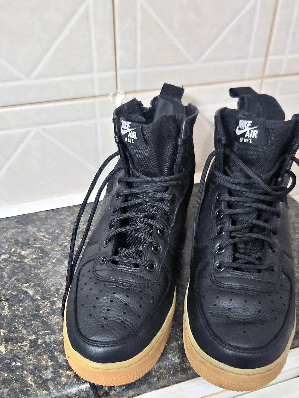 Nike Air Force 1 High Top Sneakers in Black